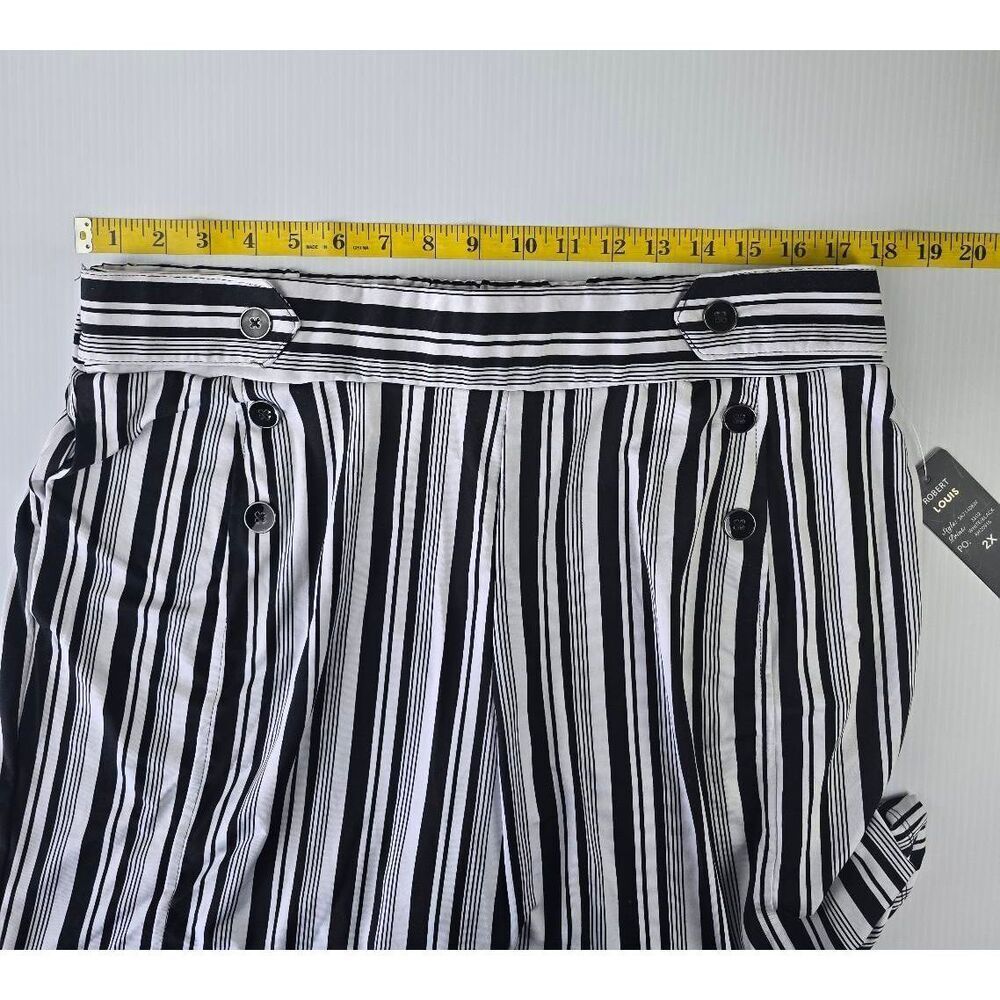 Robert Louis Shorts Sz 2X Black/White Stripe New - Picture 9 of 11